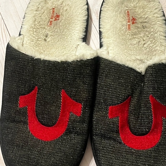 True Religion Slippers Cushioned Grsy Red Shoe Size L Men - Picture 2 of 4